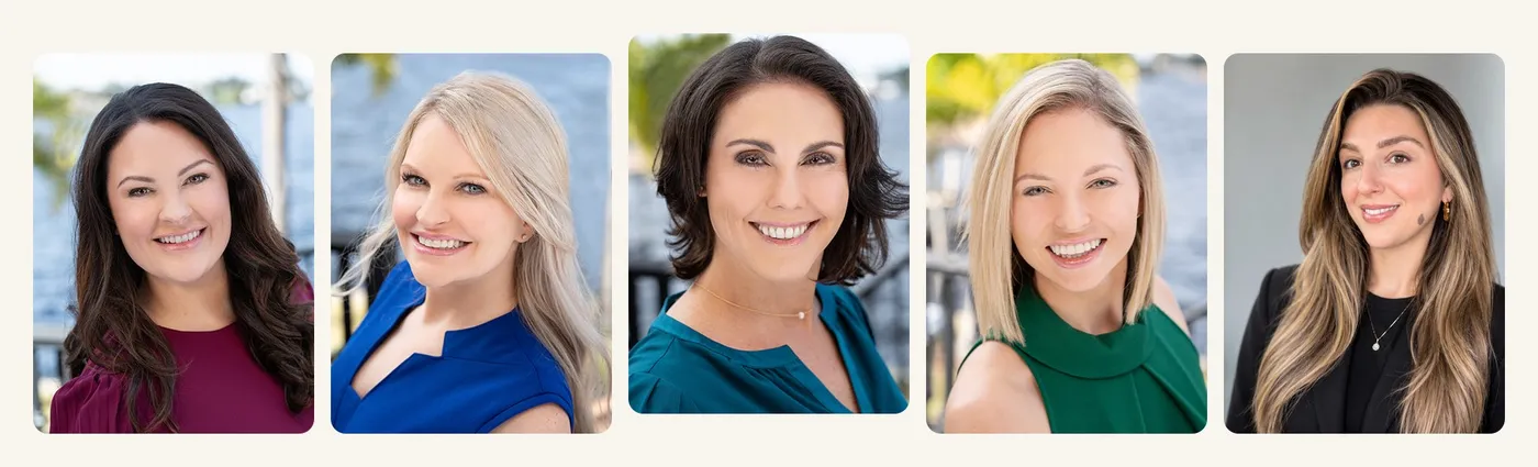 The five providers of Dermatology and Skin Cancer Center: Jennifer L. Henderson Brinckerhoff PA-C, Grace A. Mazzarella APRN-C, Jeannette Hudgens MD, Madison Lynne Sadler PA-C, and Anam Jaffar PA-C